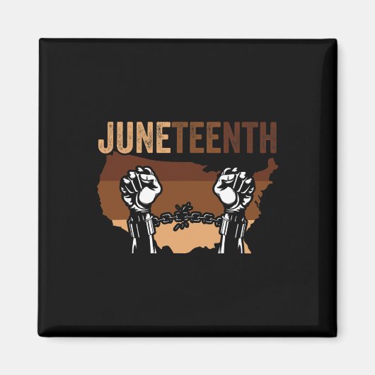 Afro-Amerikaanse Juneteenth Afrikaanse Zwarte Gesc Magneet (Voorkant)