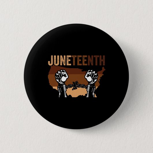 Afro-Amerikaanse Juneteenth Afrikaanse Zwarte Gesc Ronde Button 5,7 Cm (Voorkant)