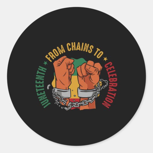 Afro-Amerikaanse Juneteenth Celebration Black Hist Ronde Sticker (Voorkant)