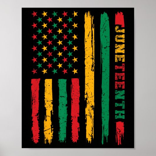Afro-Amerikaanse Juneteenth Flag 1865 Vrijheidsdag Poster (Voorkant)