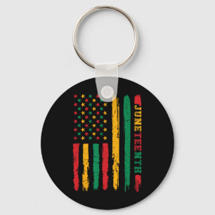 Afro-Amerikaanse Juneteenth Flag 1865 Vrijheidsdag Sleutelhanger