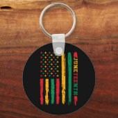 Afro-Amerikaanse Juneteenth Flag 1865 Vrijheidsdag Sleutelhanger (Voorkant)