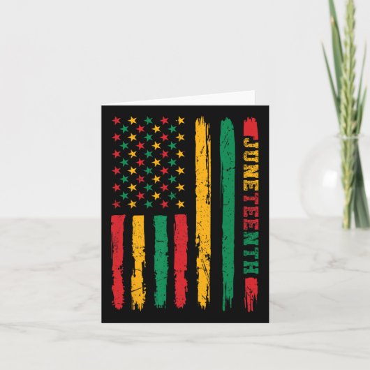 Afro-Amerikaanse Juneteenth-vlag 1865 Vrijheidsdag Kaart (Voorkant)