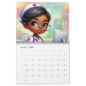 Afro-Amerikaanse kalender CHIBI medisch personeel (Jan 2027)