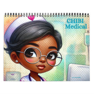 Afro-Amerikaanse kalender CHIBI medisch personeel