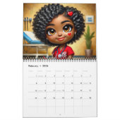 Afro-Amerikaanse kalender CHIBI medisch personeel (Feb 2026)
