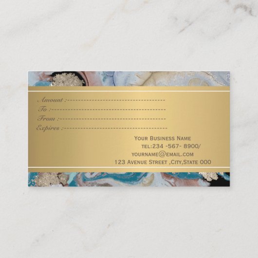 Afro-Amerikaanse kapper marmer, Confetti Kortingskaartje (Achterkant)