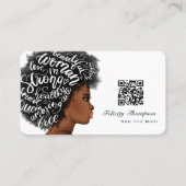 Afro-Amerikaanse kapper QR-code visitekaartje (Voorkant)