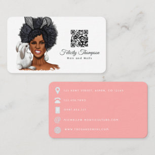 Afro-Amerikaanse Kapper QR Code Visitekaartje