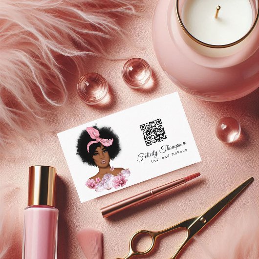 Afro-Amerikaanse kapper QR-code visitekaartje