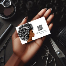 Afro-Amerikaanse kapper QR-code visitekaartje