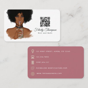 Afro-Amerikaanse kapper QR-code visitekaartje