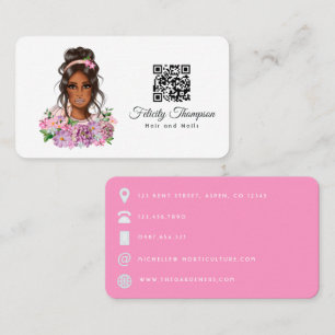 Afro-Amerikaanse kapper QR-code visitekaartje