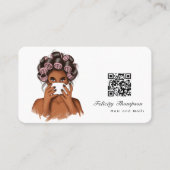 Afro-Amerikaanse kapper QR-code visitekaartje (Voorkant)