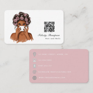 Afro-Amerikaanse kapper QR-code visitekaartje