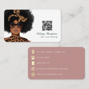 Afro-Amerikaanse kapper QR-code visitekaartje