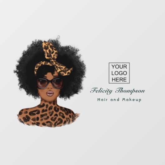 Afro-Amerikaanse kapper Raamsticker (Vel)