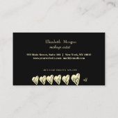 Afro-Amerikaanse kapper strepen, gouden harten Klantenkaartje (Achterkant)