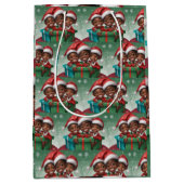 Afro-Amerikaanse Kerst Elf Medium Cadeauzakje (Voorkant)