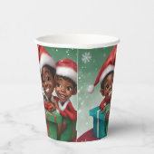 Afro-Amerikaanse Kerst Elf Papieren Bekers (Rechts)