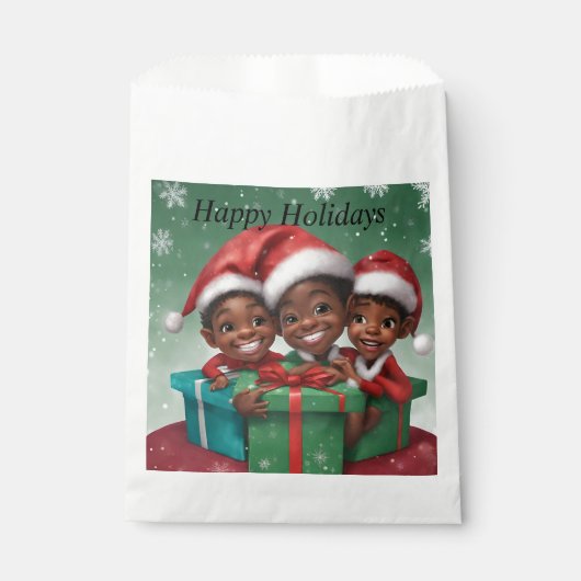 Afro-Amerikaanse Kerst Elfs Bedankzakje (Voorkant)