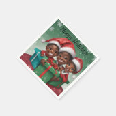 Afro-Amerikaanse Kerst Elfs Servet (Hoek)