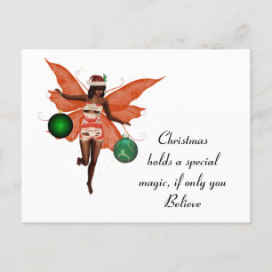 Afro-Amerikaanse Kerst Fairy Briefkaart