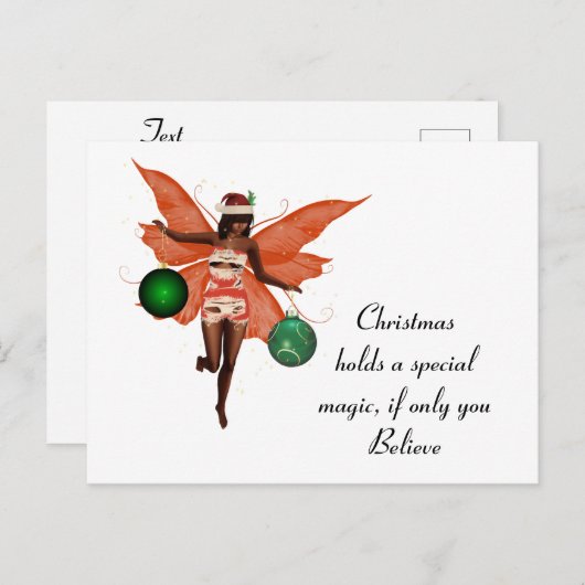 Afro-Amerikaanse Kerst Fairy Briefkaart (Voorkant / Achterkant)