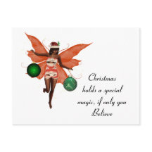 Afro-Amerikaanse Kerst Fairy Briefkaart