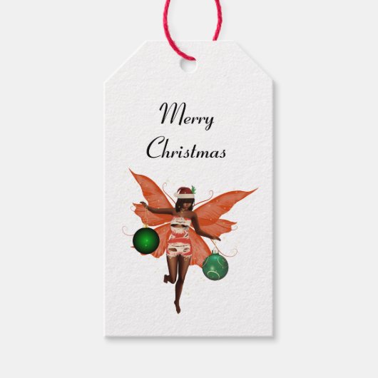 Afro-Amerikaanse Kerst Fairy Gift Label Cadeaulabel (Voorkant)
