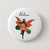 Afro-Amerikaanse Kerst Fairy Pin Button (Voorkant)