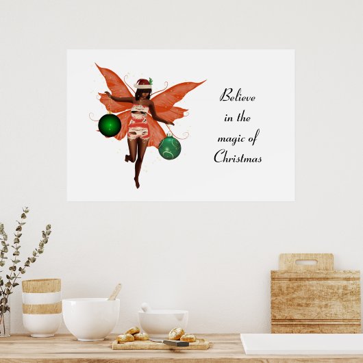 Afro-Amerikaanse Kerst Fairy Poster (Keuken)