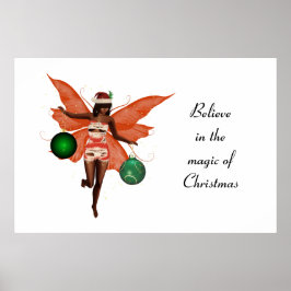 Afro-Amerikaanse Kerst Fairy Poster