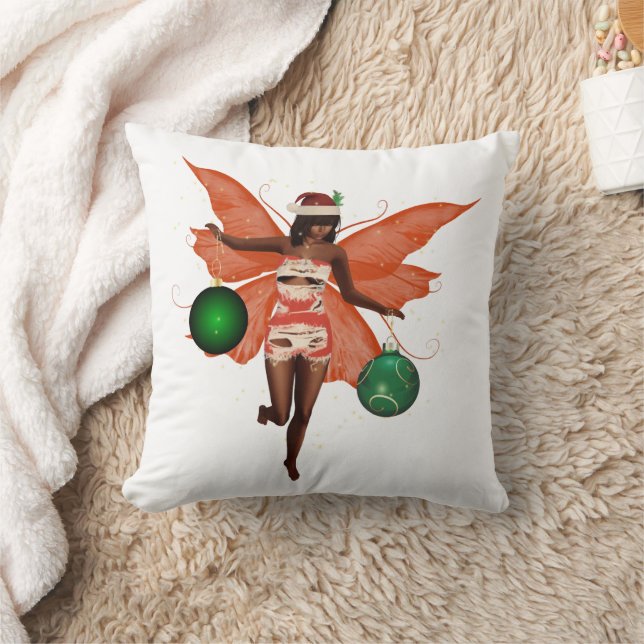 Afro-Amerikaanse Kerst Fairy Sierkussen (Deken)