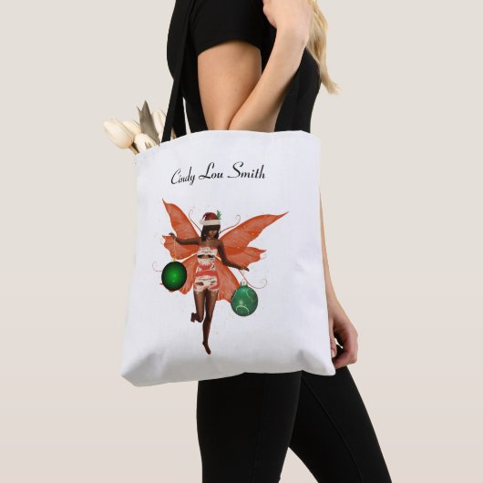 Afro-Amerikaanse kerst fee Canvas tas (Dichtbij)