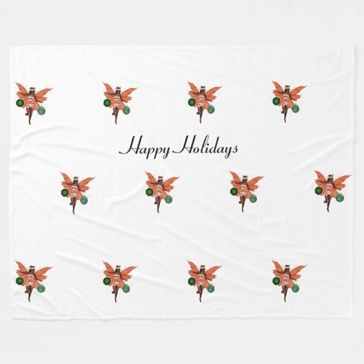 Afro-Amerikaanse kerst fee fleece deken (Voorkant (Horizontaal))