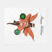 Afro-Amerikaanse kerst fee fleece deken (Voorkant (Horizontaal))
