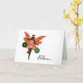 Afro-Amerikaanse kerst fee kerst Kaart (Gele Bloem)