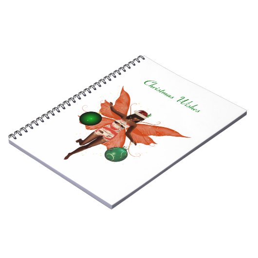 Afro-Amerikaanse kerst fee spiraal Notitieboek (Linkerzijde)