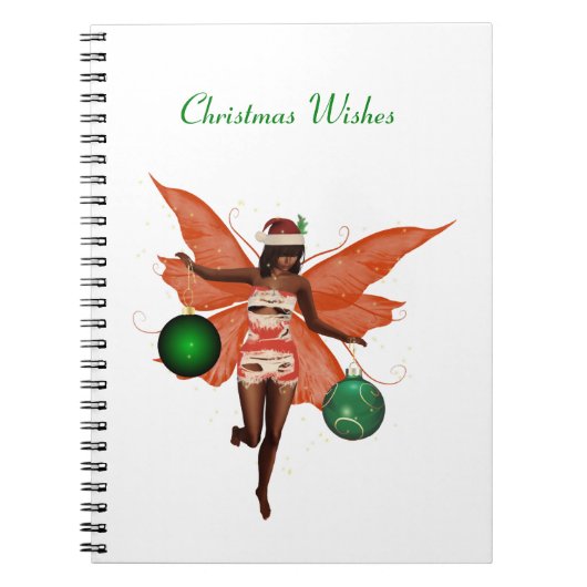 Afro-Amerikaanse kerst fee spiraal Notitieboek (Voorkant)