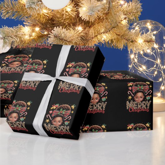 Afro-Amerikaanse Kerst Misbundel Zwarte Moeder Cadeaupapier (Feestdagen)