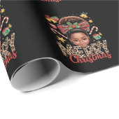 Afro-Amerikaanse Kerst Misbundel Zwarte Moeder Cadeaupapier (Rol Hoek)