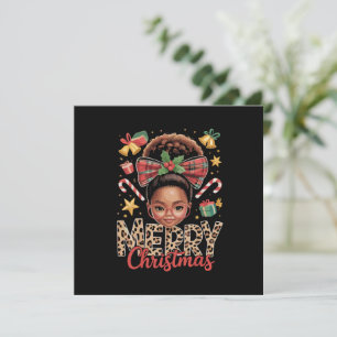 Afro-Amerikaanse Kerst Misbundel Zwarte Moeder Feestdagenkaart