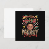 Afro-Amerikaanse Kerst Misbundel Zwarte Moeder Kaart (Voorkant / Achterkant)