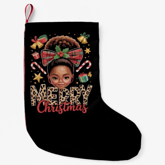 Afro-Amerikaanse Kerst Misbundel Zwarte Moeder Kleine Kerstsok (Voorkant)
