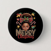 Afro-Amerikaanse Kerst Misbundel Zwarte Moeder Ronde Button 5,7 Cm (Voorkant)