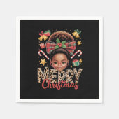 Afro-Amerikaanse Kerst Misbundel Zwarte Moeder Servet (Voorkant)