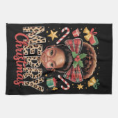 Afro-Amerikaanse Kerst Misbundel Zwarte Moeder Theedoek (Horizontaal)
