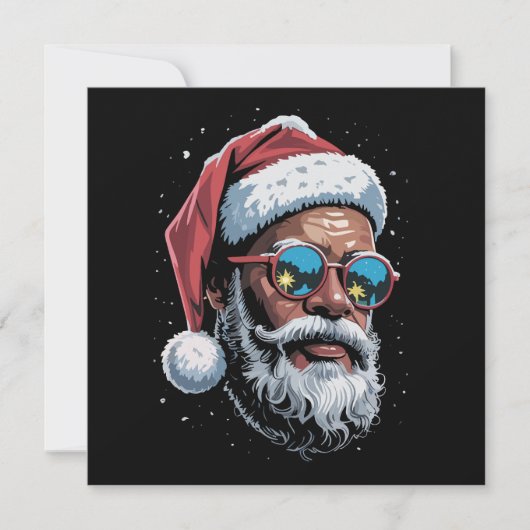 Afro-Amerikaanse Kerst Pyjama Kerstmis Afro Kerstm Feestdagenkaart (Voorkant)