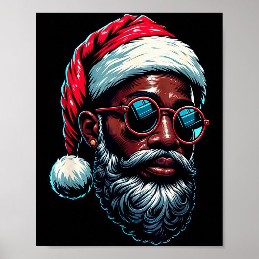 Afro-Amerikaanse Kerst Pyjama Kerstmis Afro Kerstm Poster (Voorkant)